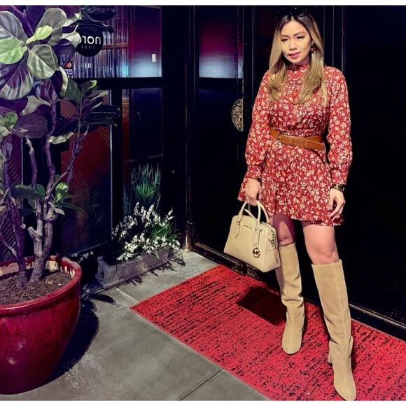 ZARA HEELED SPLIT LEATHER KNEE HIGH BOOTS - Picture 2 of 7